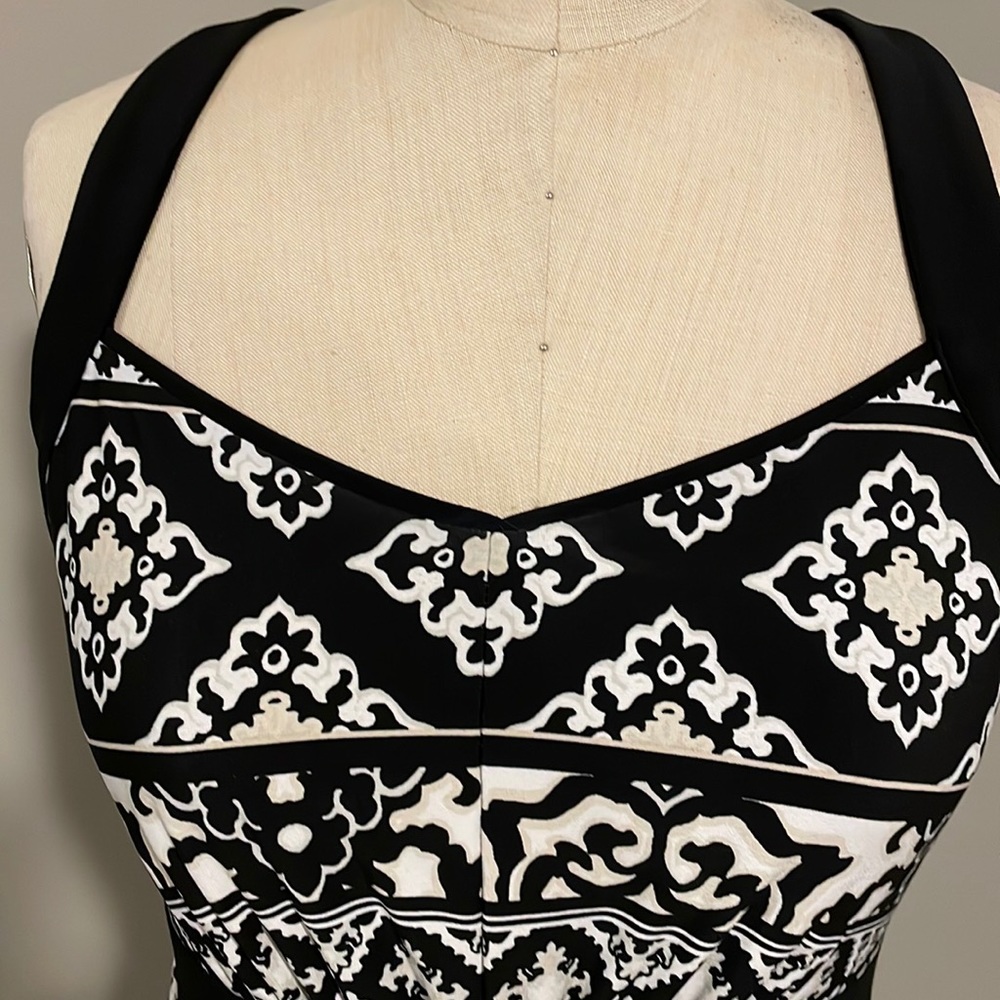 WHBM floor length sleeveless side split paisley dress - Picture 6 of 8